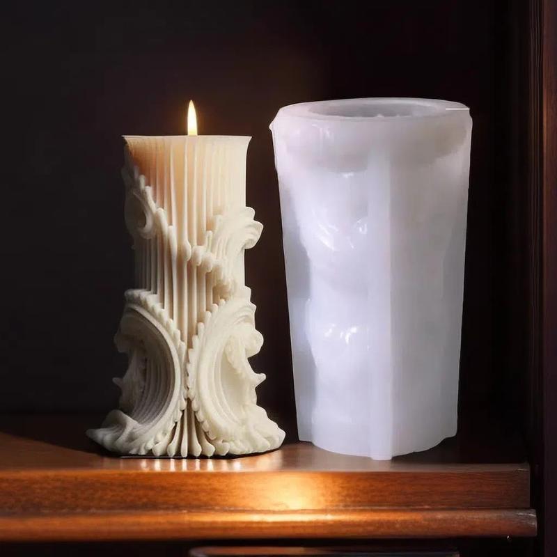 Creative Vintage Design Candle Mold, Silicone Handmade Soap Mold, DIY Decorative Mold For Home Decoration