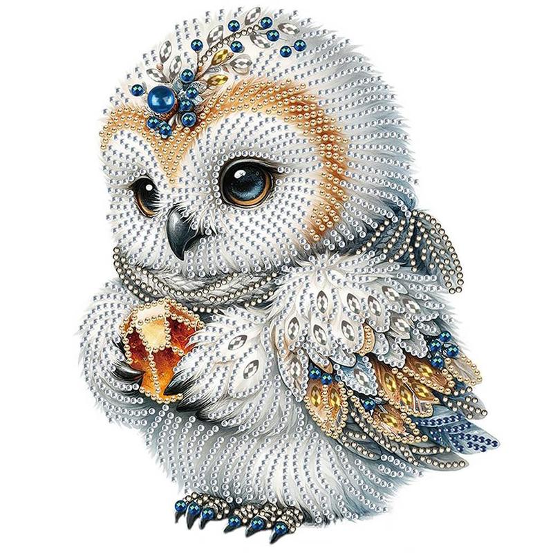 Cute Owl Pattern Diamond Painting Kit, 1 Set DIY Rhinestone Embroidery Wall Decor without Frame, Decorative Art Picture for Home Office School Gallery