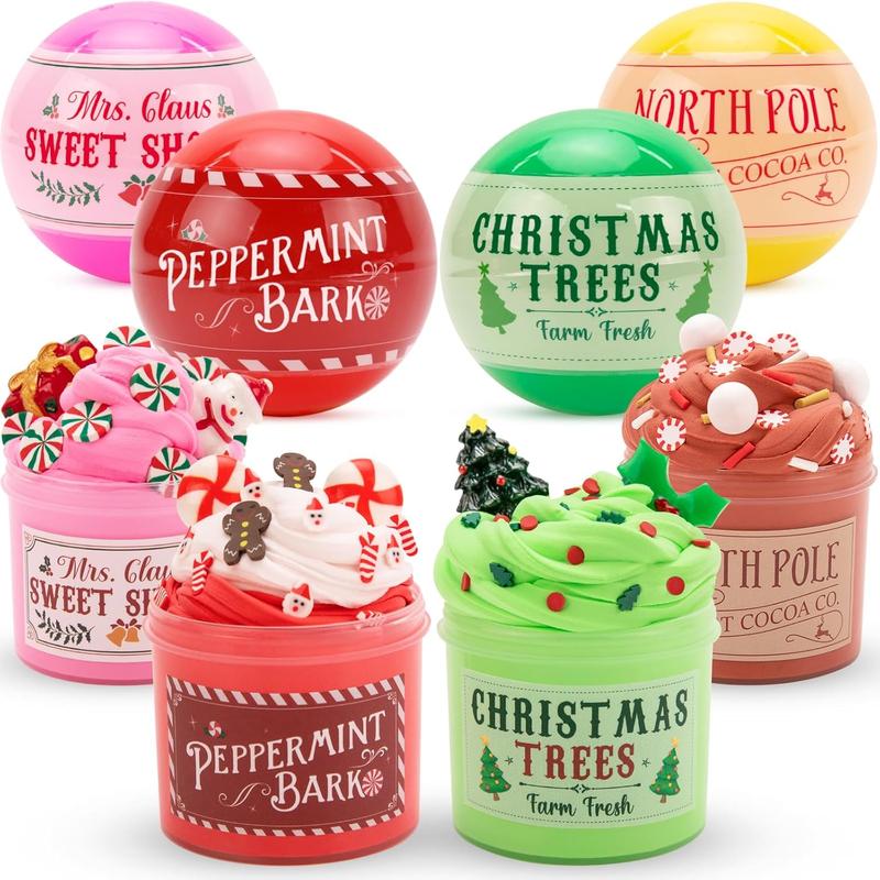 4 Pack Slime Balls Christmas Stocking Stuffers for Kids - Fun Xmas Toys Kit Gifts for Boys, Girls, Teens, Ages 4-12 & Adults - Perfect Classroom Rewards