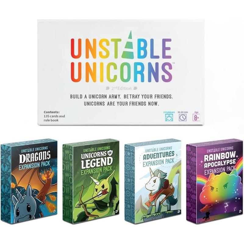 - Unstable Unicorns Base Game - Competitive Award-Winning Card Game For Kids, Teens,  - 2-8 Players, Easy, Quick