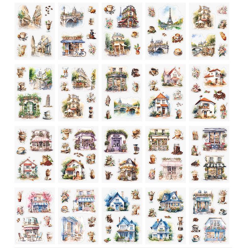 Garden & Flower Pattern Sticker Book, 20pcs Large Size Sticker Album, DIY Decorative Sticker for Scrapbooking & Journal Making