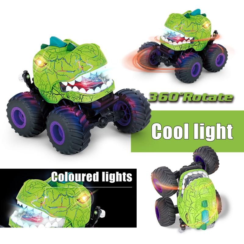 Dinosaur Remote Control Car, 360° Rotating RC Stunt Car Dinosaur Truck Toys With Spray, Light & Sound, 2.4GHz All Terrain RC Cars For Boys Birthday Gifts