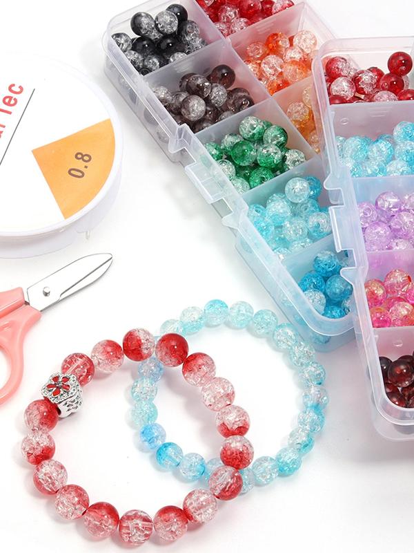 Colorful Acrylic Bead Kit, DIY Jewelry Accessories for Bracelet & Necklace, Boho Style Beaded Jewelry for Women & Girls