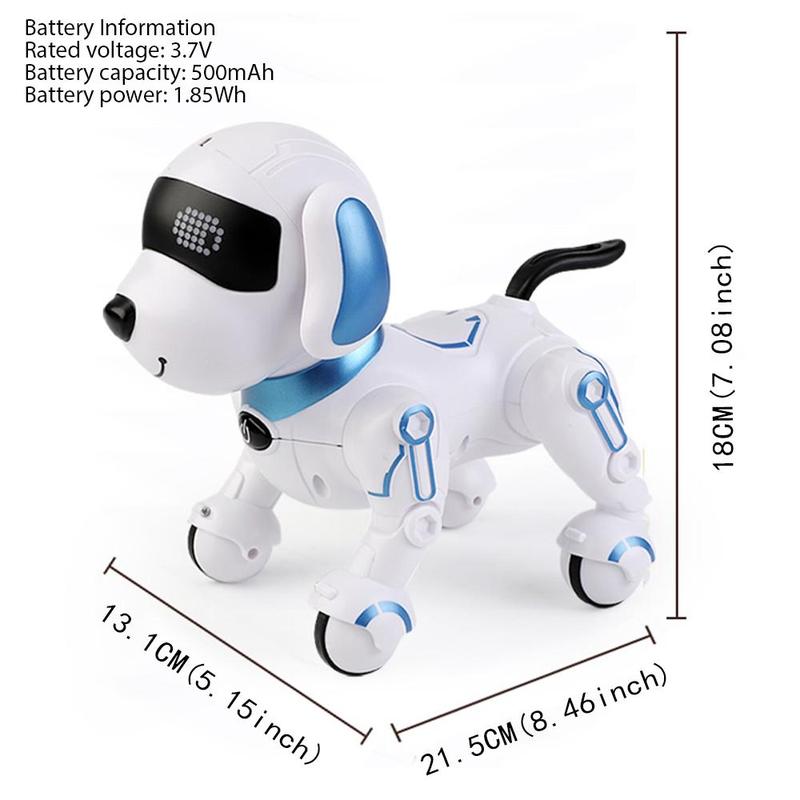 Interactive Remote Control Robot Dog Toy, RC Robot Dog Can Dance, Sing and Tell Stories Interactive Toy, Intelligent Enlightenment Robot Dog for Summer Gift