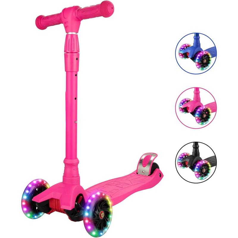 Scooters for Kids Age 3-5, Kick Scooter for Boys Girls Toddlers, 4 Adjustable Height, AEBC-9 Bearing, 3 Light Up Wheels, Outdoor Activities for Children from 3 to 12 Years Old