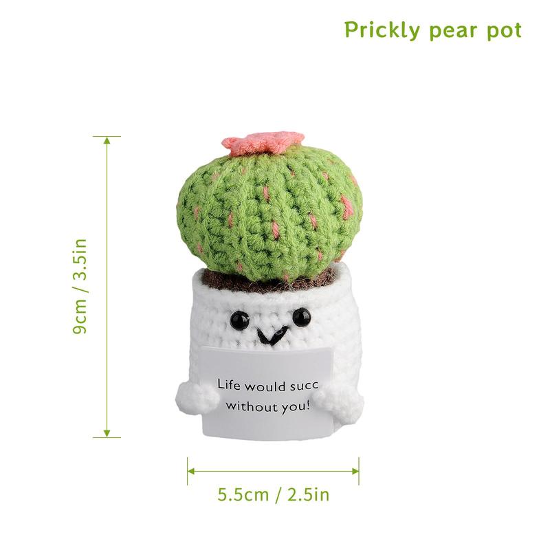 Cute Prickly Pear Ornament, Creative Hand Knitting Dool, Home Decor for Living Room Bedroom Office