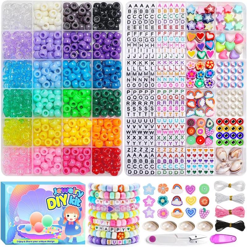 Pony Beads, Bracelet Making Kit, Pony Beads Kit, Friendship Bracelet Making Kit, Hair Beads, Kandi Pony Beads, Beads for Jewelry Making.