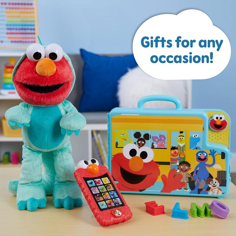 SESAME STREET Learn with Elmo Pretend Play Phone, Learning and Education, Officially Licensed Kids Toys for Ages 2 Up by Just Play