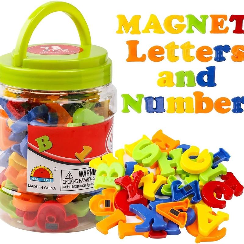 Letter & Number Toy for Boys & Girls, 78pcs Colorful Alphabet Magnets for Toddlers, Fridge Magnets, Educational Learning Toy for Preschool Kids