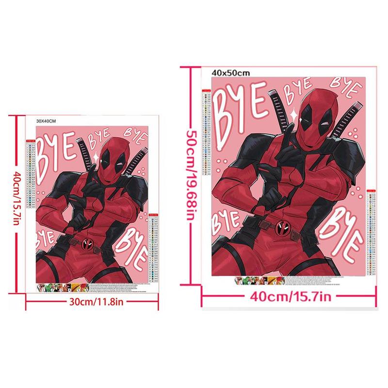 Deadpool Pattern DIY Diamond Arts Colorful Painting Kit without Frame, 5D Diamond Arts Colorful Painting Kit, Wall Art Decor for Home Bedroom