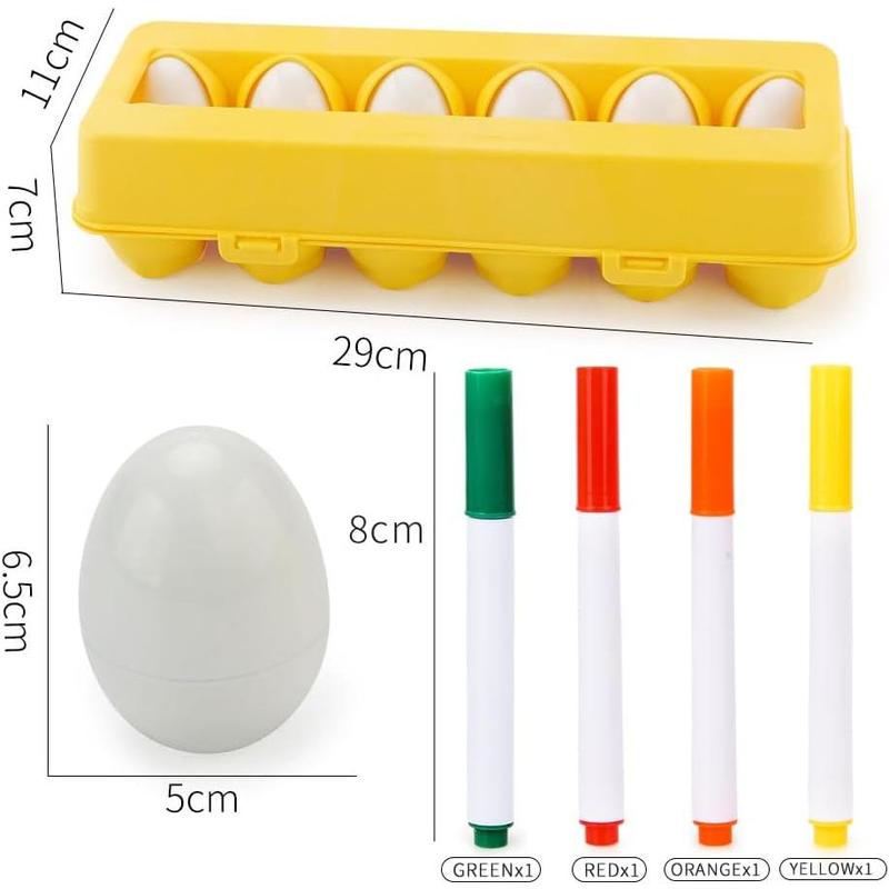 Easter Matching Eggs Color&Shape Recognition Sorter Puzzle Skills Educational Toys for Kids and to Learn Color and Shape(12 Eggs)