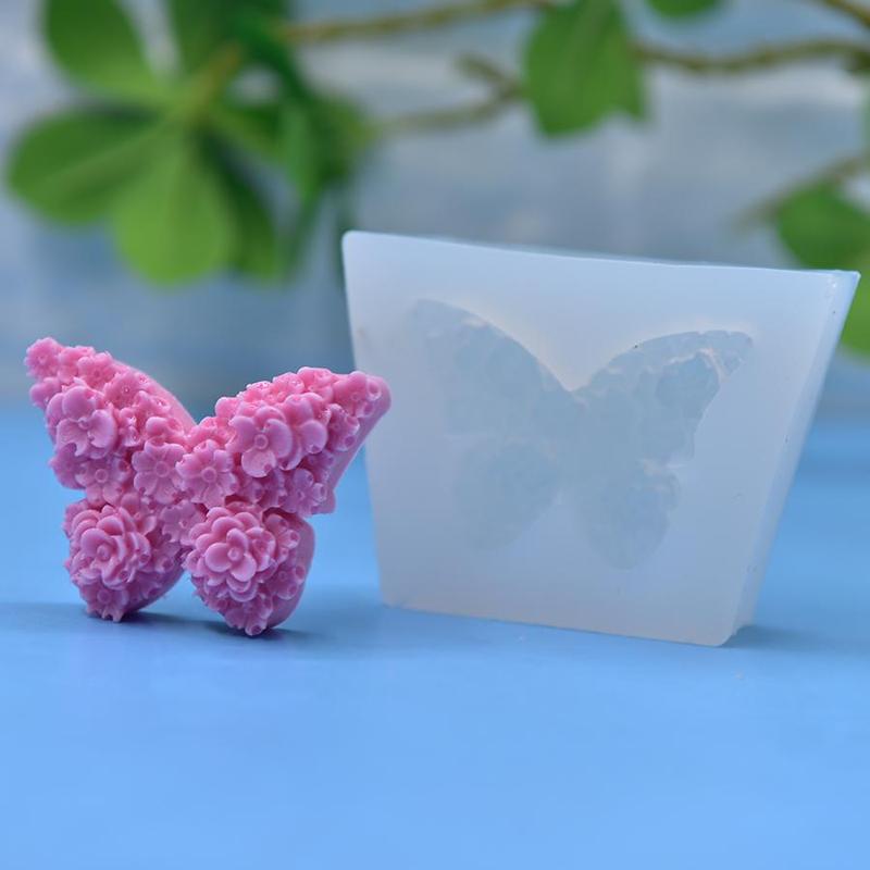 Flower Butterfly Shaped Silicone Mold, Floral Butterfly Silicone Soap Mold, DIY Candle Mold Soap Making Mold, Candle Making Tool