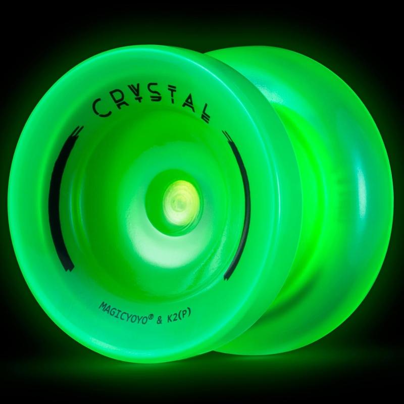 MAGICYOYO K2 Crystal - Professional Responsive Yoyo for Kids Beginners with Extra Unresponsive Yoyo Bearing, Pro Plastic Trick Yoyo for Adults+12 Yoyo Stings+Bearing Removal Tool+Storage Bag