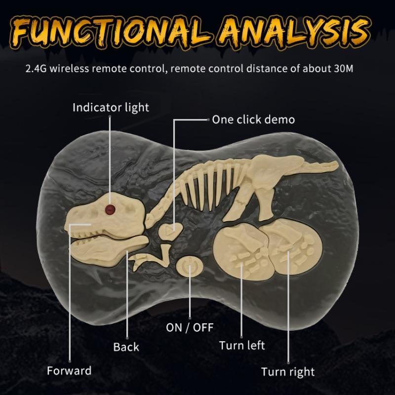 2.4G Wireless Remote Control Dinosaur Robot Toy, Walking & Roaring Dinosaur Remote Control Electronic Robot Toy, Dinosaur Toy with Light & Sound