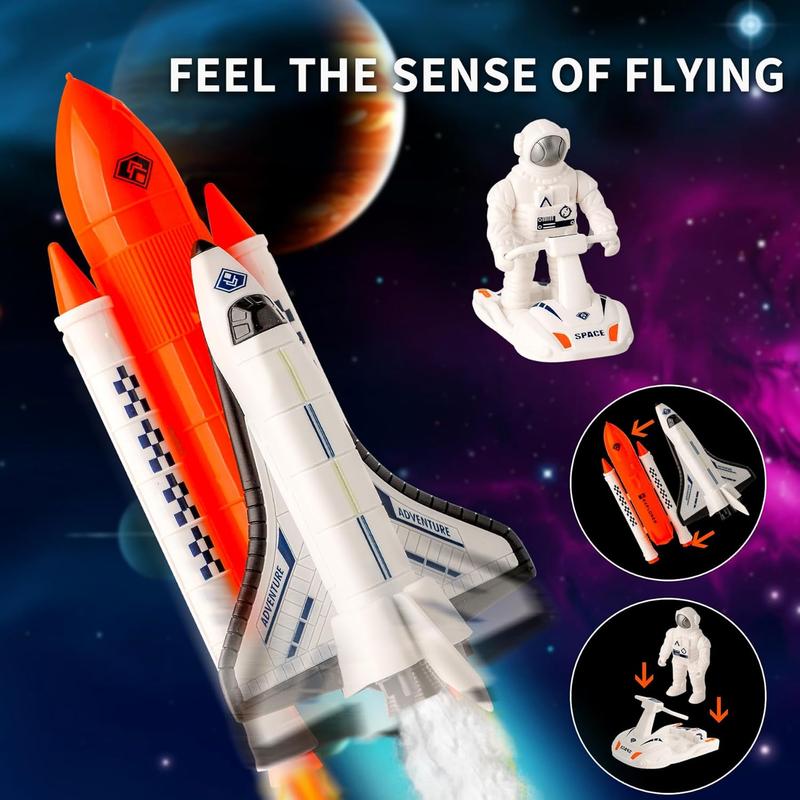 Space Exploration Shuttle Toys, Space Explorer Toy Kit, Include Signal Receivers, Satellites, Astronaut, Space Scooter, Space Toys Gift for Exploring Boys and Girls