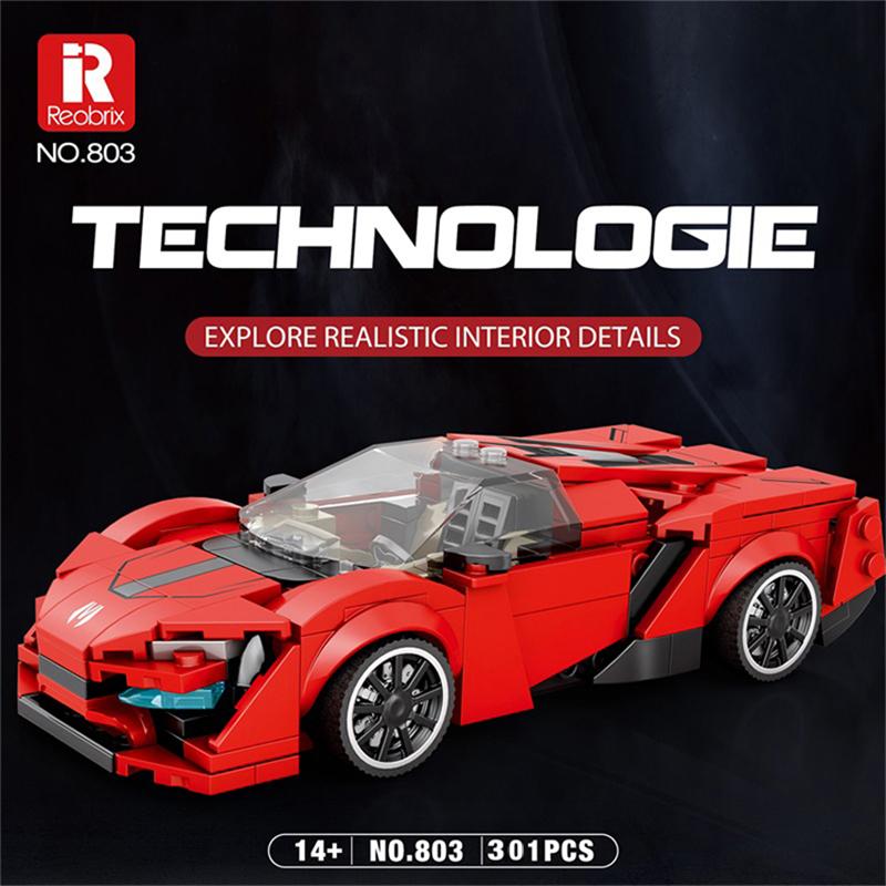 Reobrix Lykan Hyper Supercar Building Set, Super Race Vehicles Building Toy Birthday Gift for Kid Aged 6+. (301PCS)