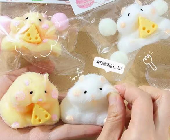 Cute Pet Hamster Squeezejoy Plush Stress Relief Toy: Popular Among Students and Girls, Soft Silicone Slow Rising Ball