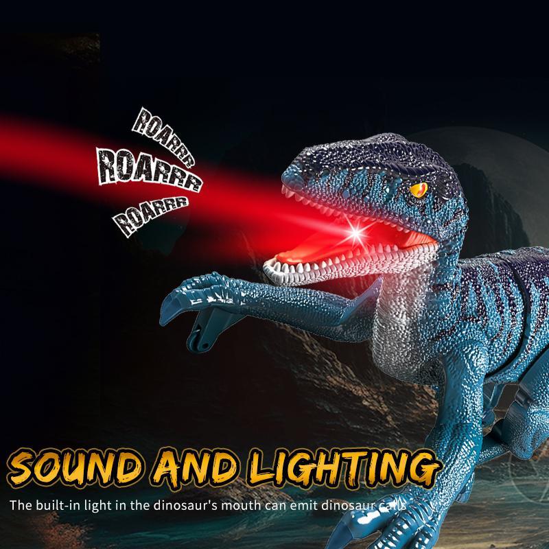 2.4G Wireless Remote Control Dinosaur Robot Toy, Walking & Roaring Dinosaur Remote Control Electronic Robot Toy, Dinosaur Toy with Light & Sound