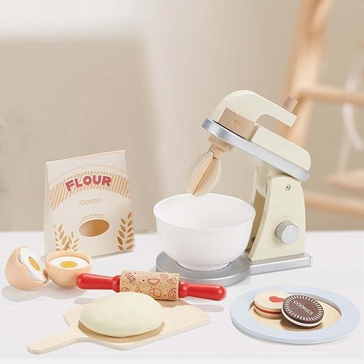 Giant Bean Wooden Toy Mixer,Play Kitchen Accessories, Pretend Play Toy Blender