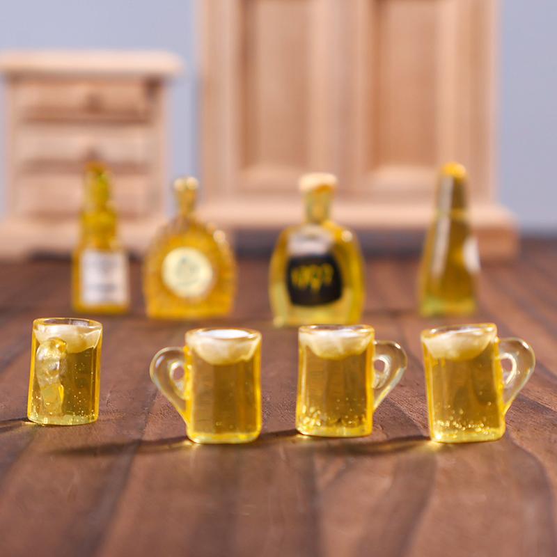 Luminous Beer Mug, 30pcs set Mini Resin Beer Mug, Beer Mug Toy, Home Living Room Coffee Table Decoration Ornament, DIY Decorations