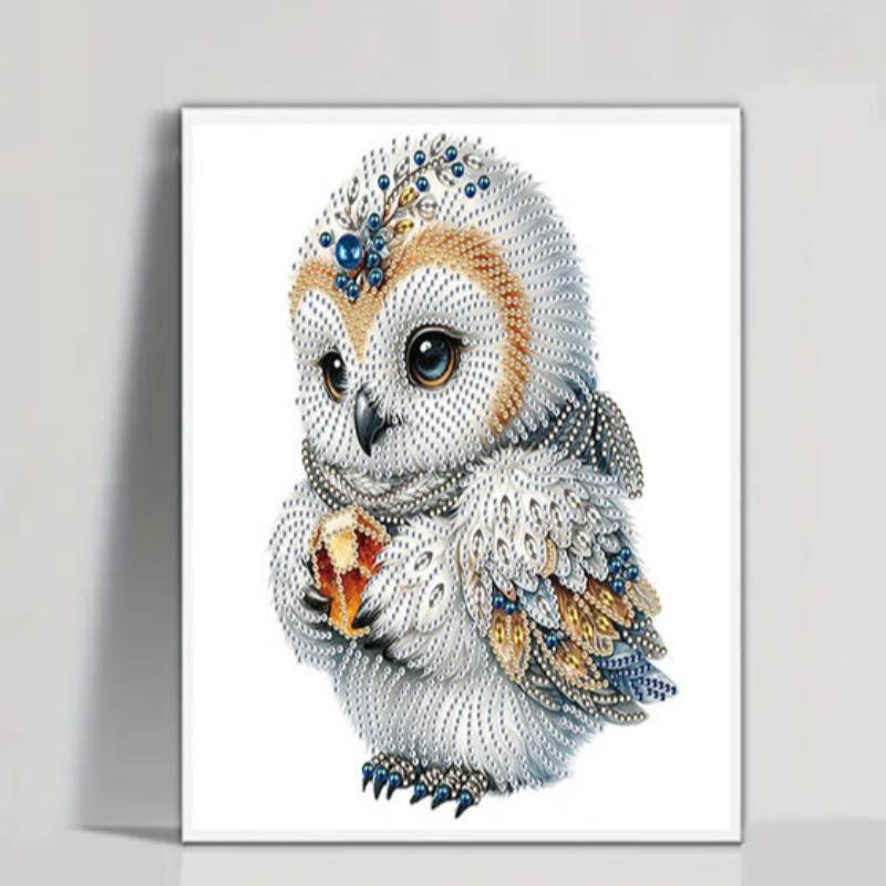 Cute Owl Pattern Diamond Painting Kit, 1 Set DIY Rhinestone Embroidery Wall Decor without Frame, Decorative Art Picture for Home Office School Gallery