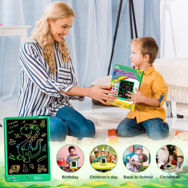 ZMLM LCD Writing Tablet Doodle Board: 10 Inch Boys Girls Toy for Age 3-12 Gift | Erasable 120,000+, Drawing, Counting, Spelling Learning Board for Birthday Valentines Day Gifts, Green Dinosaurs