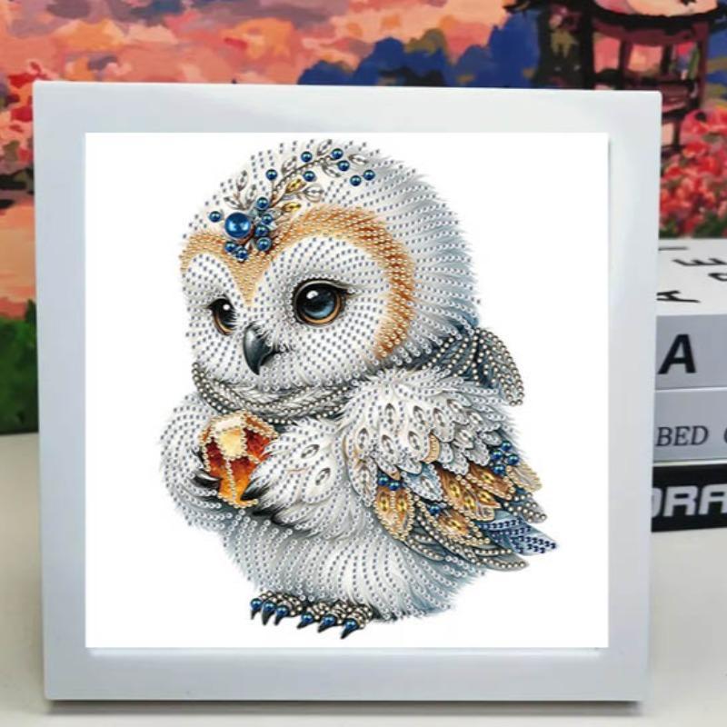 Cute Owl Pattern Diamond Painting Kit, 1 Set DIY Rhinestone Embroidery Wall Decor without Frame, Decorative Art Picture for Home Office School Gallery