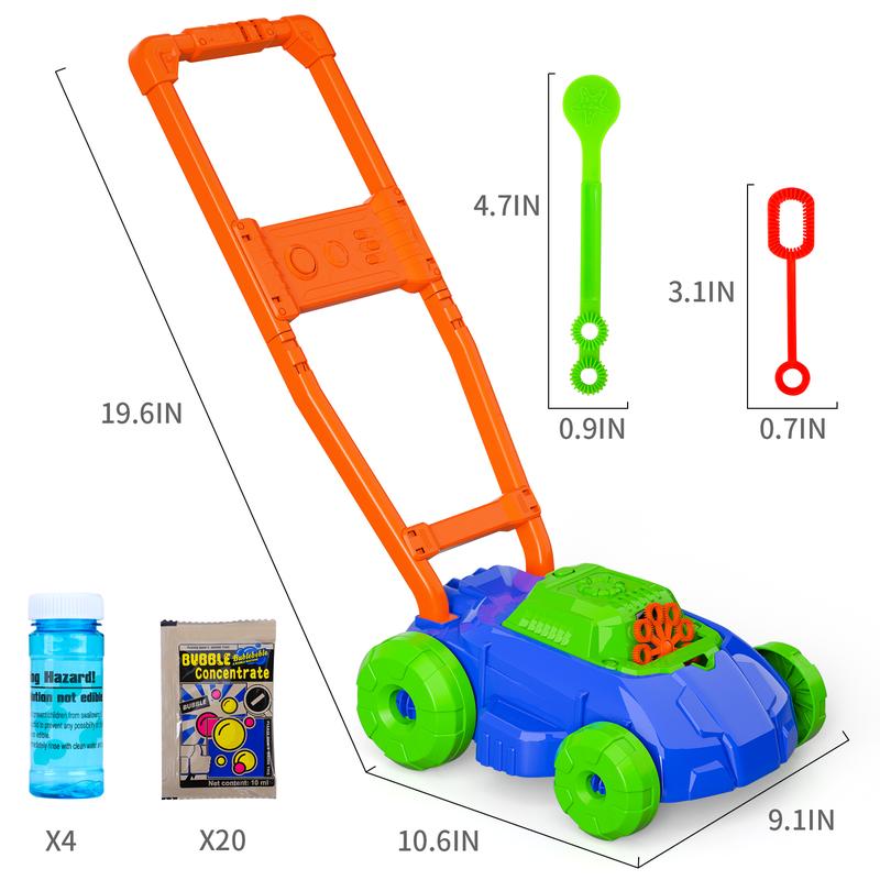 Bubble Lawn Mower Toys, Outdoor Push Bubbles Machine, Birthday Gifts Summer Outside Backyard Toy