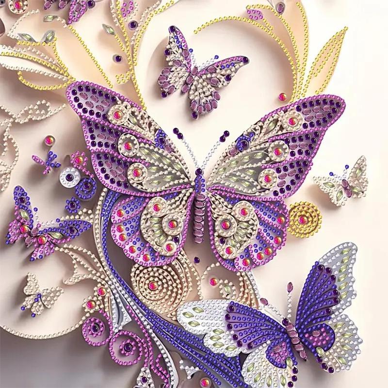 Butterfly Pattern DIY Diamond Arts Colorful Painting Kit without Frame, DIY Decorative Art Picture, Wall Art Decor for Home Living Room Bedroom