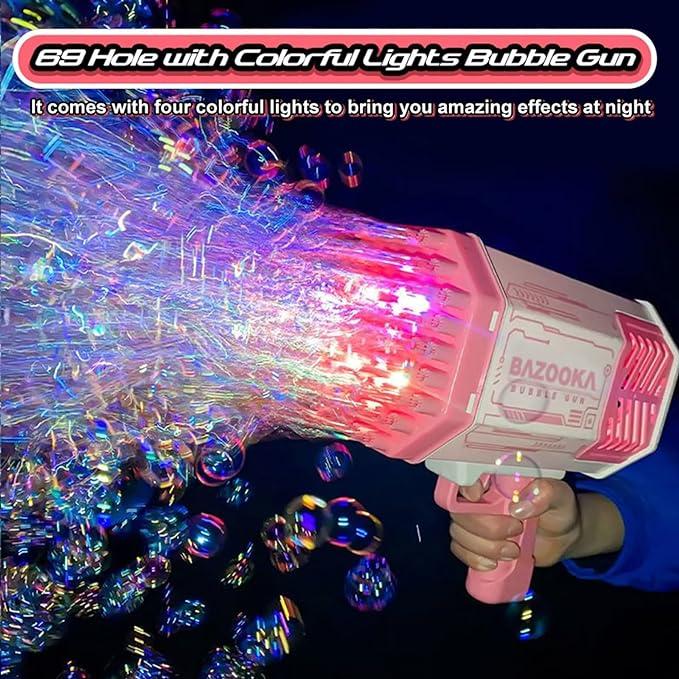 69 Holes Colorful Lights Bubble Machine Toys Party Favors Birthday Gift