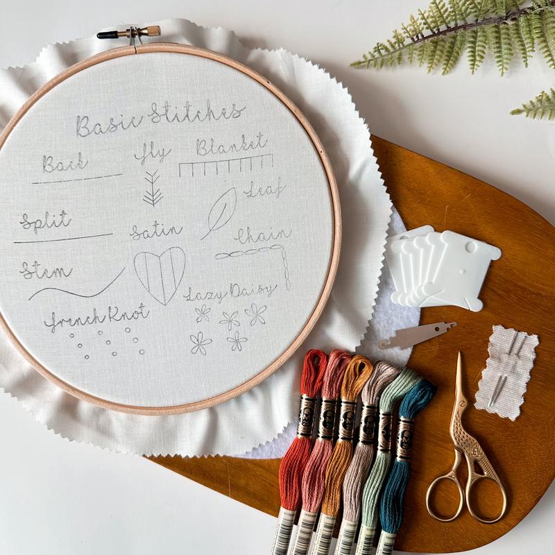 Beginner Stitch Sampler DIY Embroidery Kit for Beginners