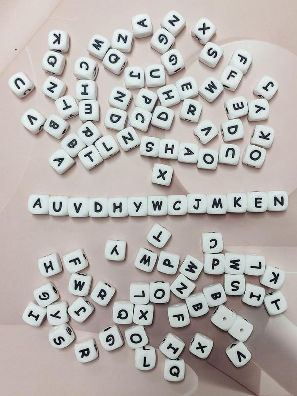 104pcs Silicone Letter Beads, Diy Jewelry Making for Bracelet & Necklace & Keychain, Basic Diy Jewelry Making Supplies for Women & Girls for Daily Use