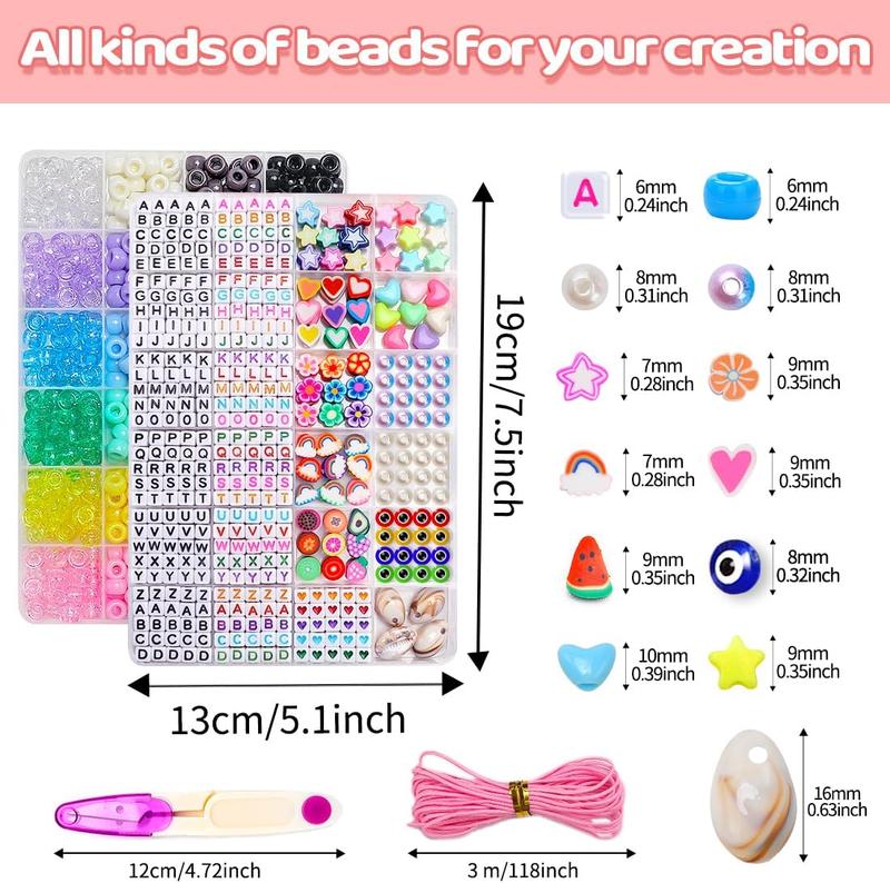 Pony Beads, Bracelet Making Kit, Pony Beads Kit, Friendship Bracelet Making Kit, Hair Beads, Kandi Pony Beads, Beads for Jewelry Making.