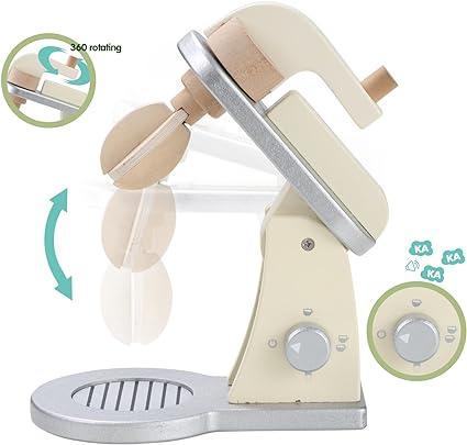 Giant Bean Wooden Toy Mixer,Play Kitchen Accessories, Pretend Play Toy Blender