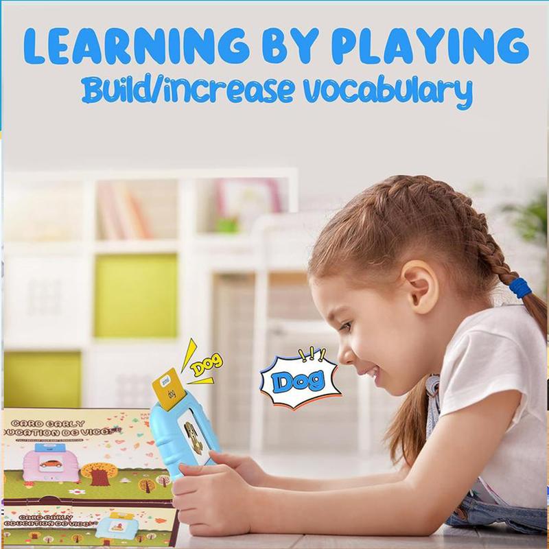 224 510(Spanish&English) Words Alphabet BilingualTalkingFlash Cards for 3-8 YearsToddlers.Pocket Speech BuddyTherapy AutismToys, EducationalLearing InteractiveToy for Boys GirlsKids Gifts Blue