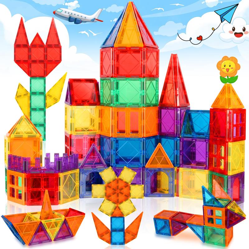 Magnetic Tiles Kids Toys, Magnetic Tiles for Kids Ages 3-5 5-7 Years Old, 3D Magnetic Building Blocks STEM Learning Construction Toys for Boys Girls