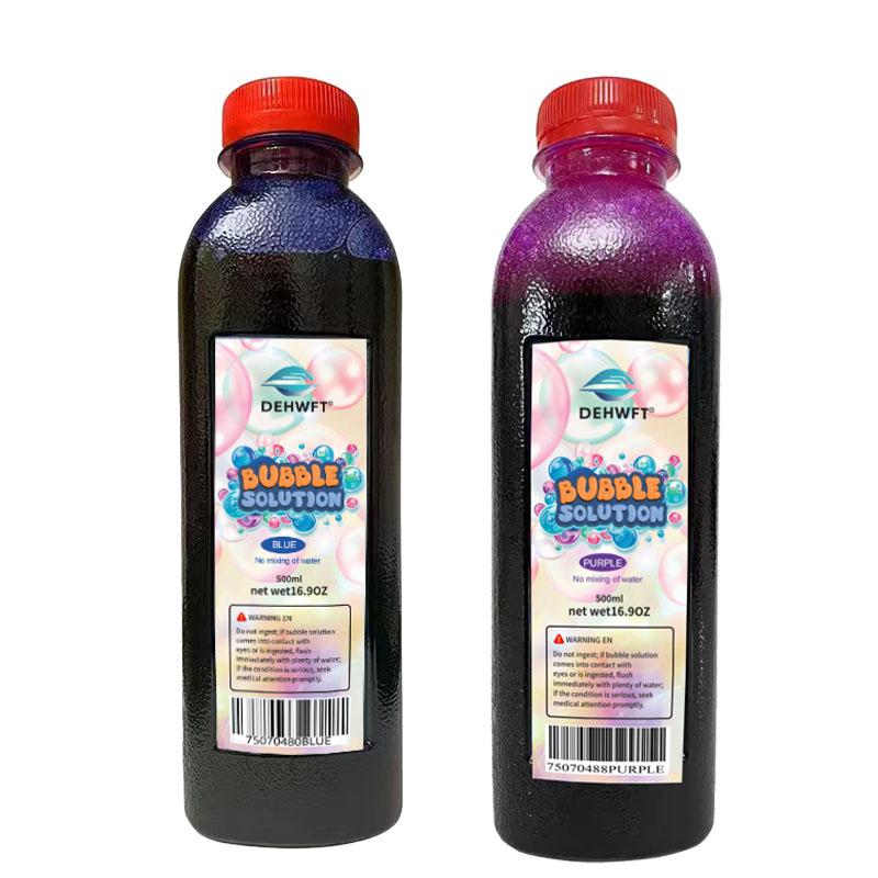 DEHWFT 500ml Colorful Bubble Solution Refills - Long Lasting, Safe and Non-Toxic Bubble Liquid for Easter, Parties, Weddings, and Bubble Machines