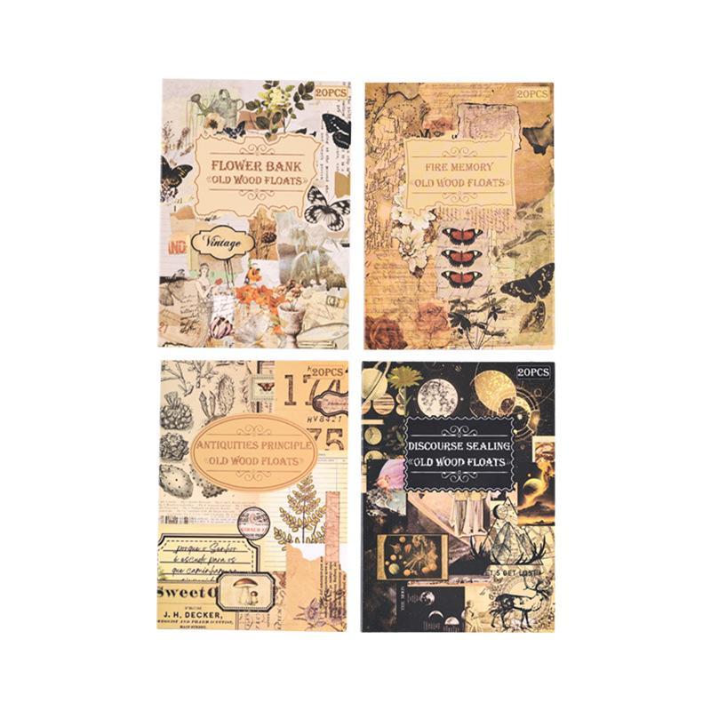 Vintage Scrapbooking Sticker, 1 Set Waterproof PET Handbook Material Creative Sticker Book, DIY Decorative Sticker for Scrapbooking & Journal Making