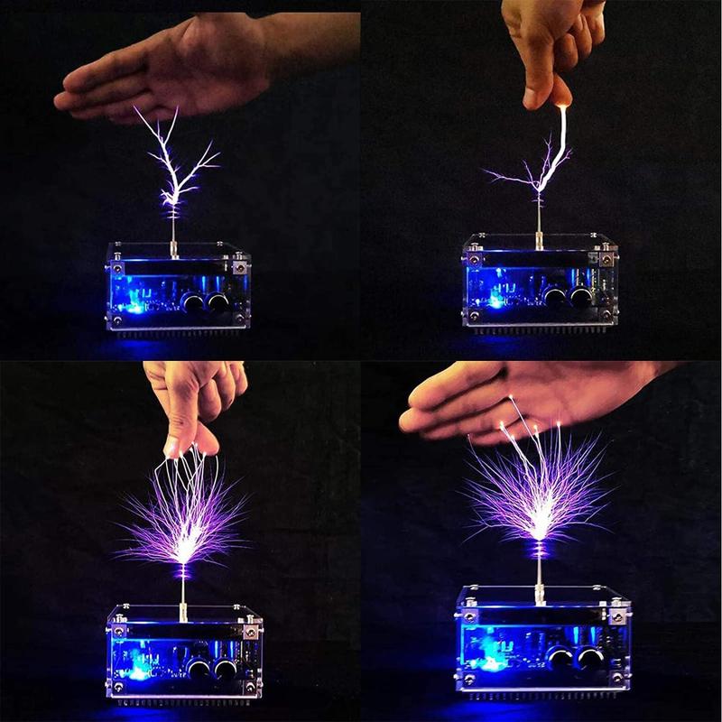 Compatible Musical Tesla CoilTouchable Artificial,LightningSpark Crack Arc Generator DesktopDecoration Arc Plasma Science TeachingExperiment Model