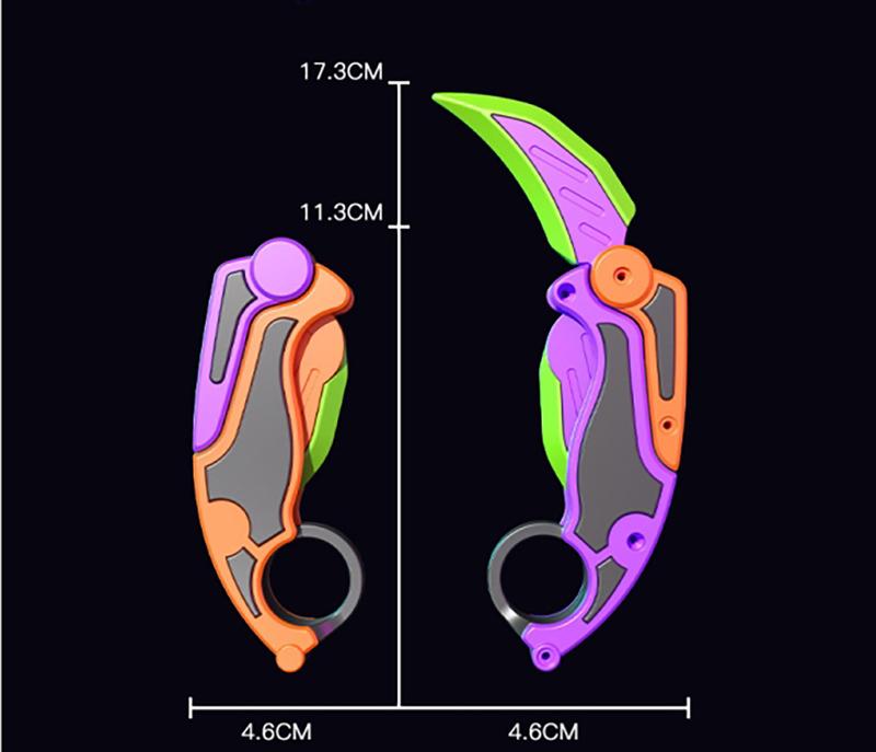 3D Printing Fidget Knife Toy Adults，Funny Plastic Carrot Knife Toy，Anxiety Stress Relief Toys，Portable Fidgets Turnip Toys Knife Gadget Great Gift Adults Teens