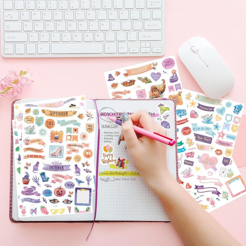 Aesthetic Planner Stickers for Fun Planning - 1300+ Cute Sticker Accessories to Decorate & Improve Your Planners, Calendar, Journal and Scrapbooking