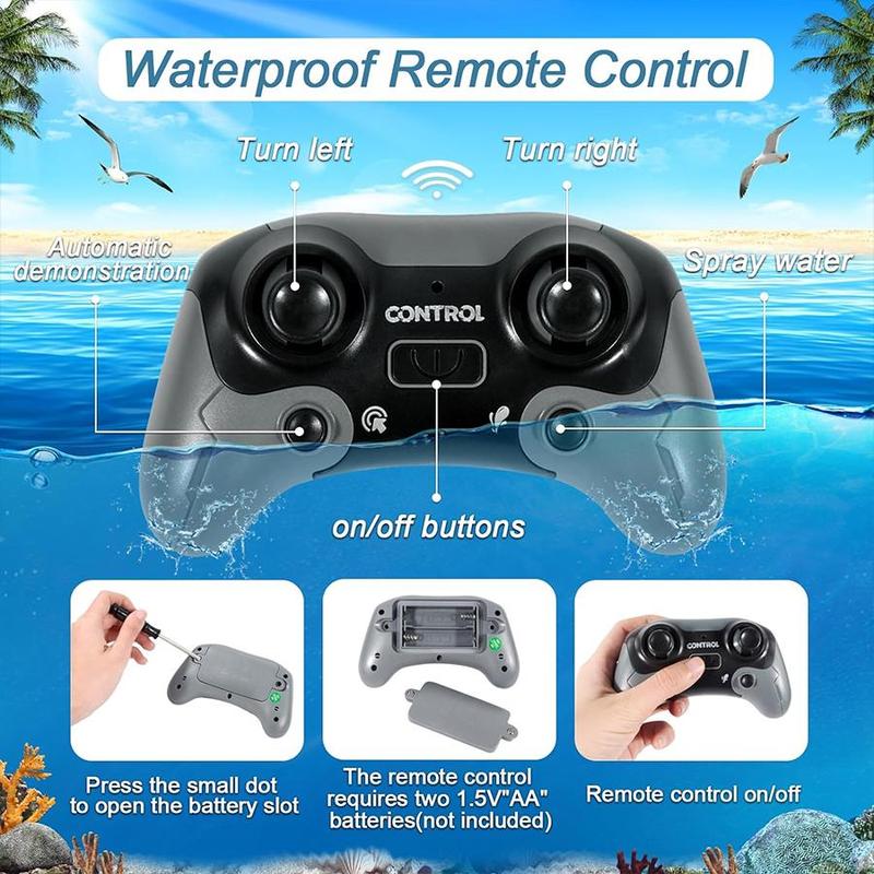 Remote Control Mosasaurus Dinosaur Toy, 1 Count Rechargeable Electric Simulation Dinosaur Toys with Light & Spray, Pool Toy for Swimming Bath Lake Ocean, Stocking Fillers Gift, Christmas, Christmas Gift