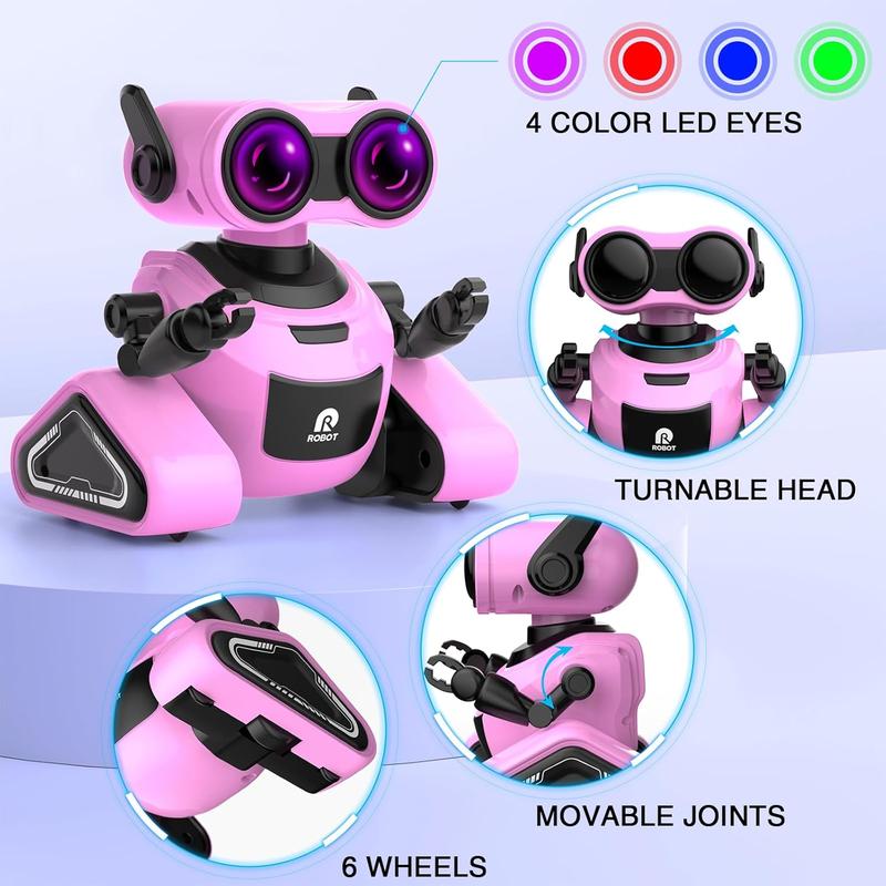 Remote Control Robot Toys with 3D Stickers for 3-5, Christmas Gift for Kids with Music and 4 Color LED Eyes, Singing, Dancing, Birthday for Boys Girls Aged 3 4 5 6 7 Year Old