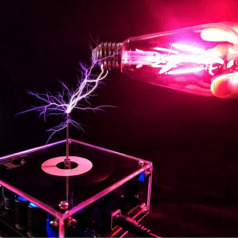 Compatible Musical Tesla CoilTouchable Artificial,LightningSpark Crack Arc Generator DesktopDecoration Arc Plasma Science TeachingExperiment Model