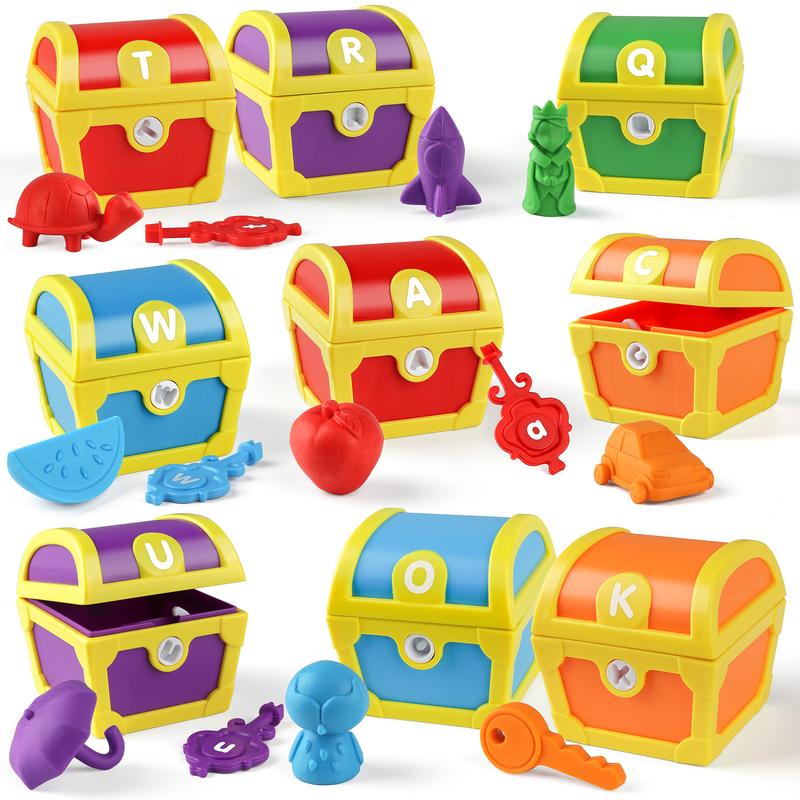 Alphabet Surprise Pirate Treasure Toy, 26pcs Alphabet Treasure Hunt Game Toy for Kids Unisex Animals & Nature Animals & Nature Language Toys Animals & Nature