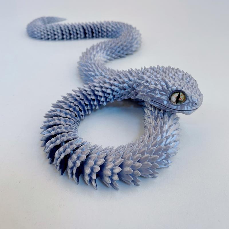 75cm Articulated 3D Printed Snake Toy – Realistic Flexible Serpent Models with Lifelike Eyes