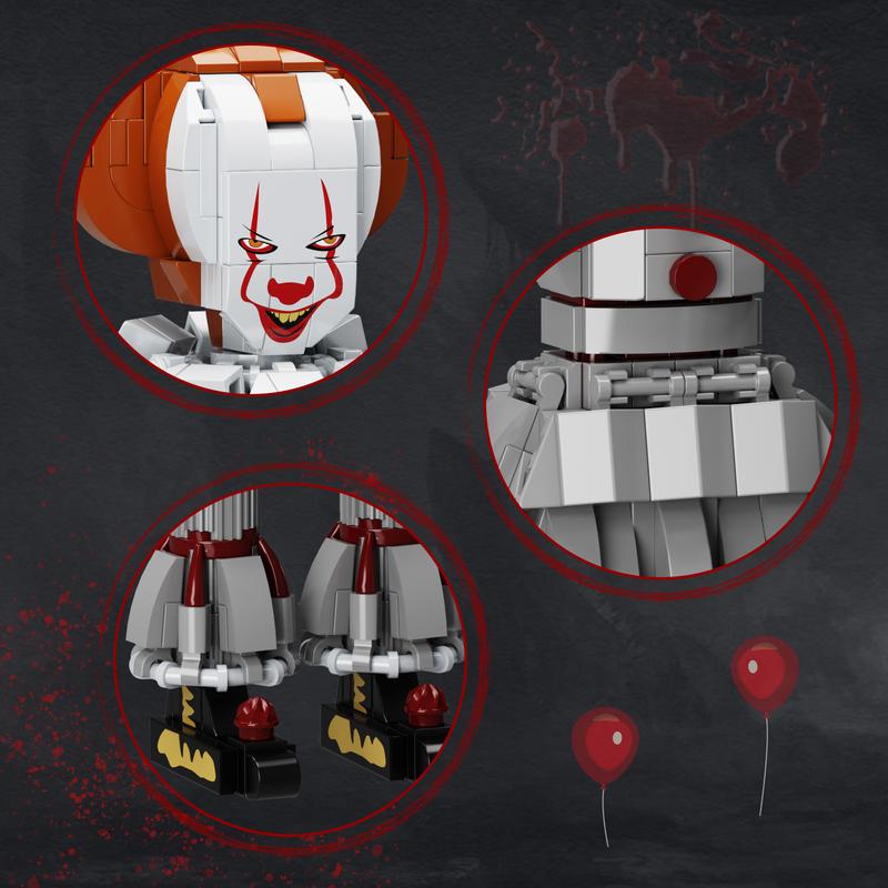 Horror Clown Pennywise Building Blocks Set, Perfect Halloween Toys and Gifts for Fans and Kids (527 pcs)