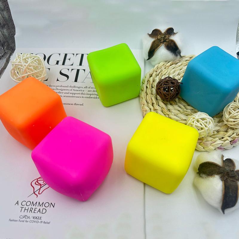 [Angerbaby ]-Ice Stress Cube Squishy  Stress Relief Chilren Mucle Grip Strength Training Taba Taba Squishy ,Squishy, Sqeezy, Stretchy Stress Ball cube toy