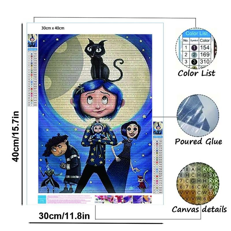 Cartoon Haunted House Pattern DIY Diamond Arts Colorful Painting Kit without Frame, DIY 5D Diamond Arts Colorful Painting Kit, Wall Art Decor for Home