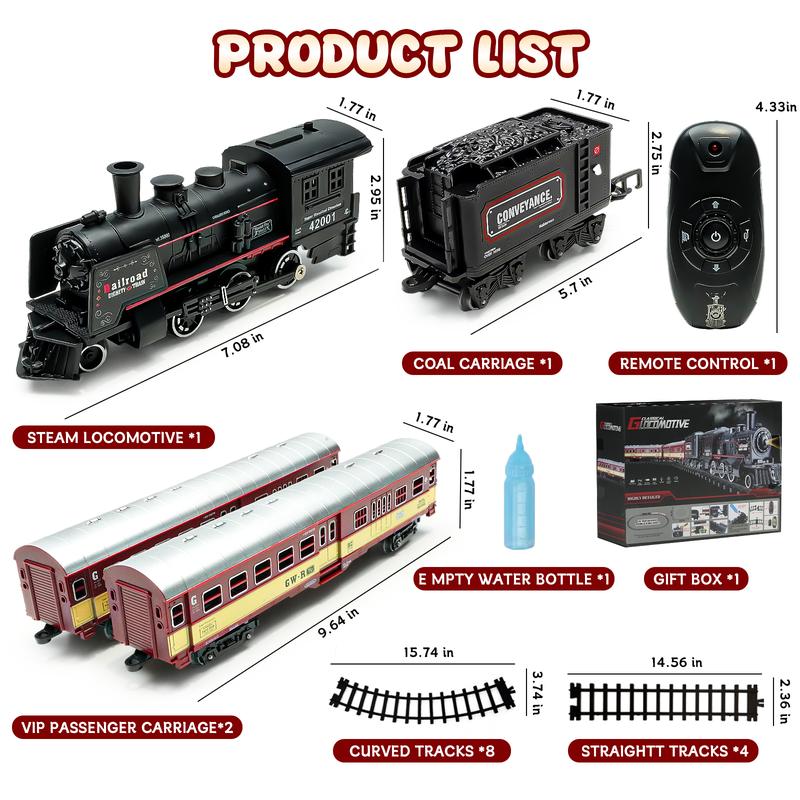 Christmas Remote Control Train Set,  Train Toys for Kids with Smokes, Lights and Sound , Best Christmas Gifts